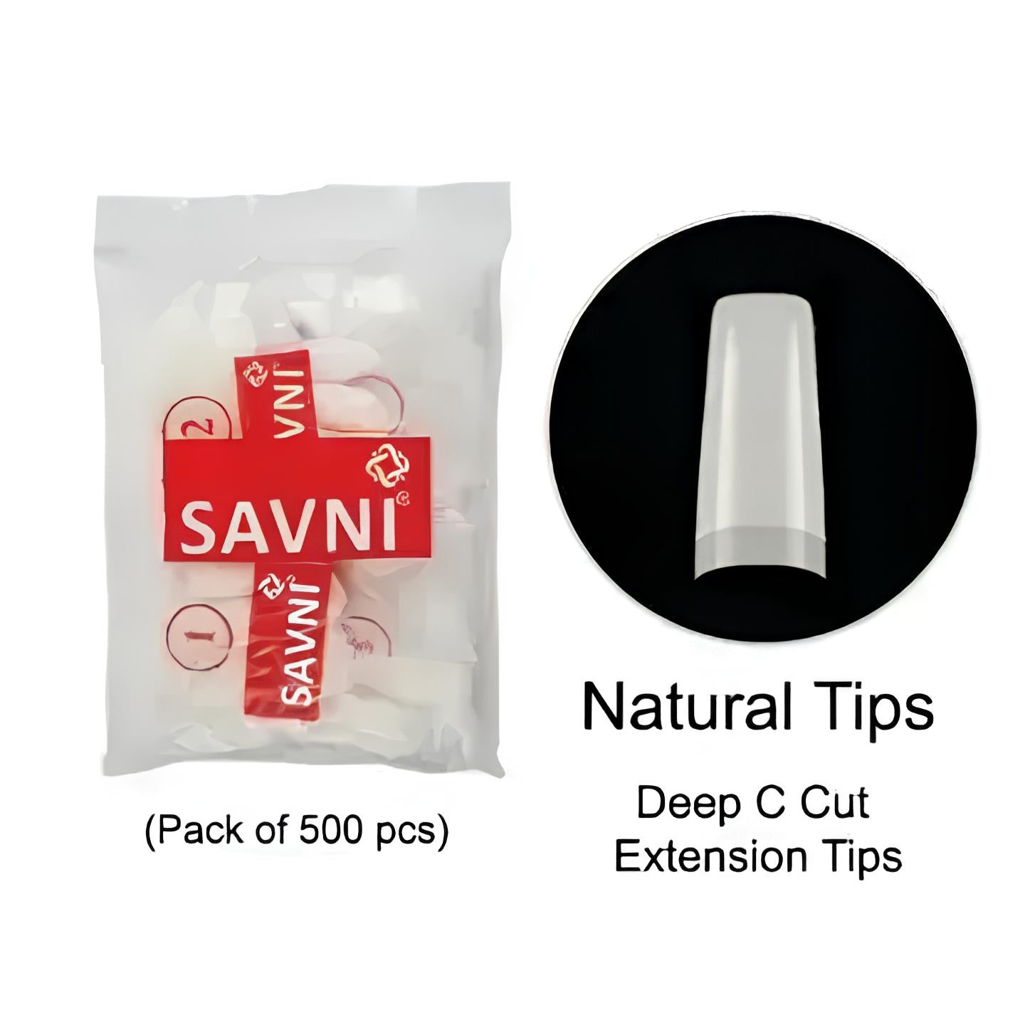 Savni E7 Deep C Cut Extension Natural Tips - 500 pcs