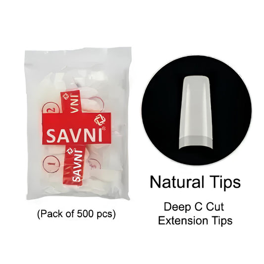 Savni E7 Deep C Cut Extension Natural Tips - 500 pcs