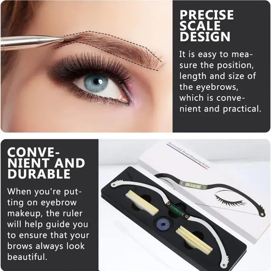 Eyebrow Mapping String Ruler Precision Brow Measuring Tool with Leveler for Microblading PMU and Symmetry Alignment