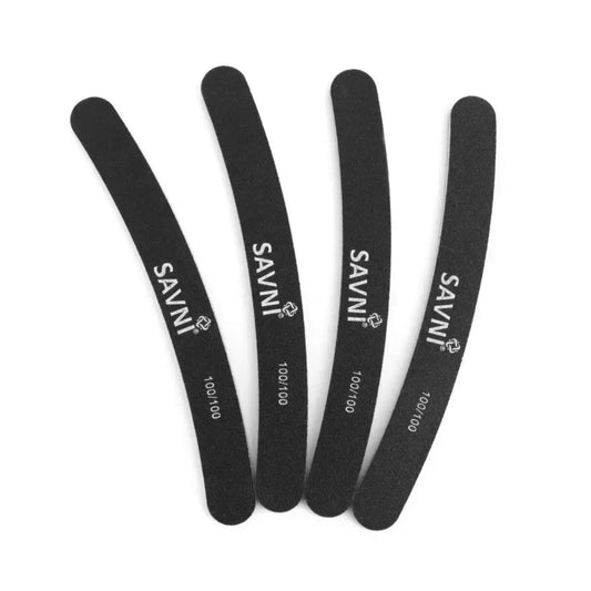 Savni Premium, Sharp & Durable Filers 100/100 Grit - Pack of 12 (Assorted Shape)
