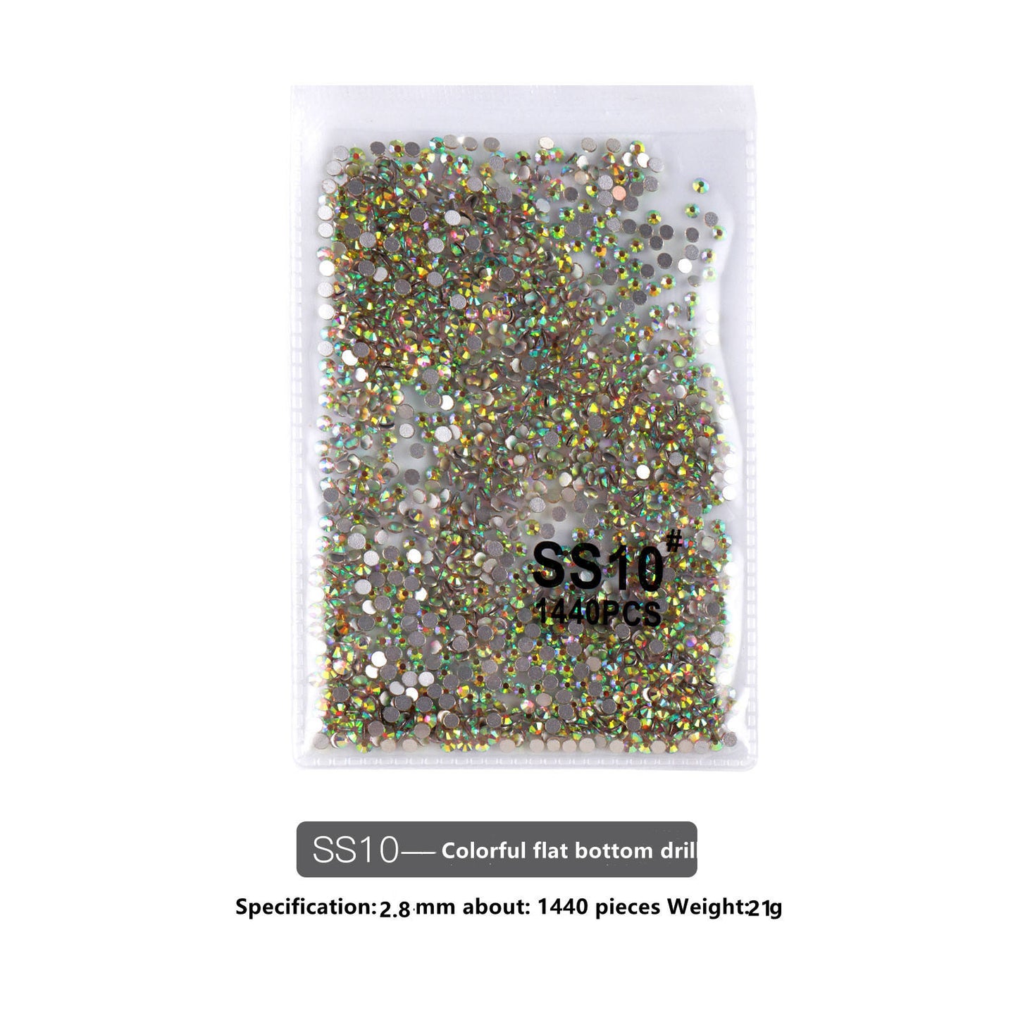 SS Flat Rhinestone - Rainbow