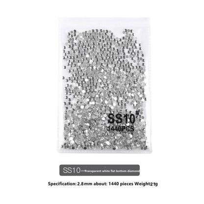SS Flat Rhinestone - White