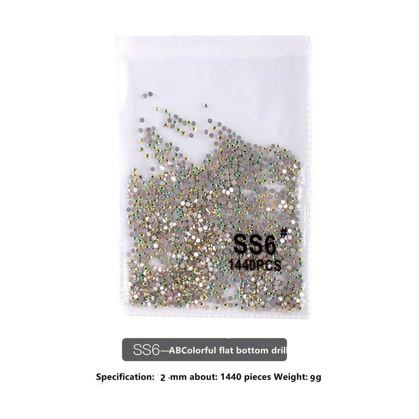 SS Flat Rhinestone - Rainbow