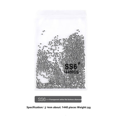 SS Flat Rhinestone - White
