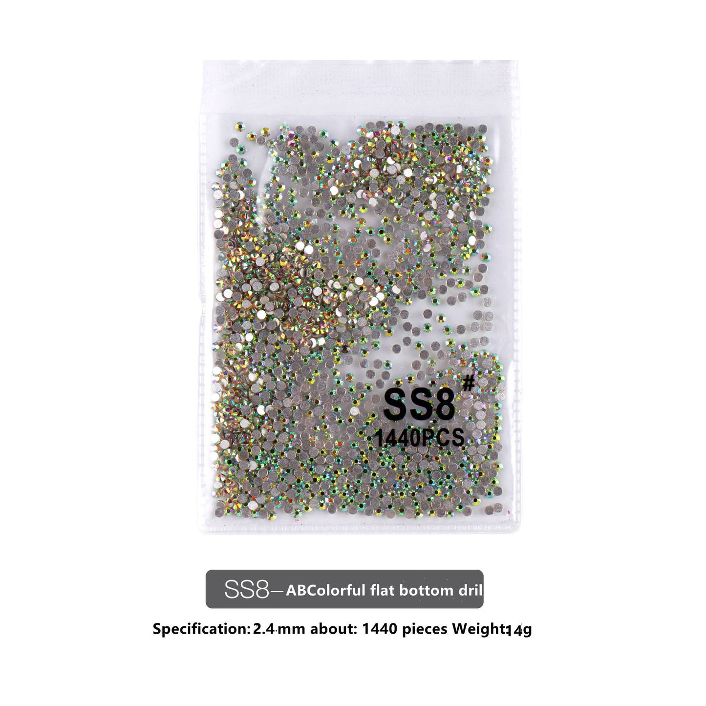 SS Flat Rhinestone - Rainbow