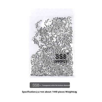 SS Flat Rhinestone - White