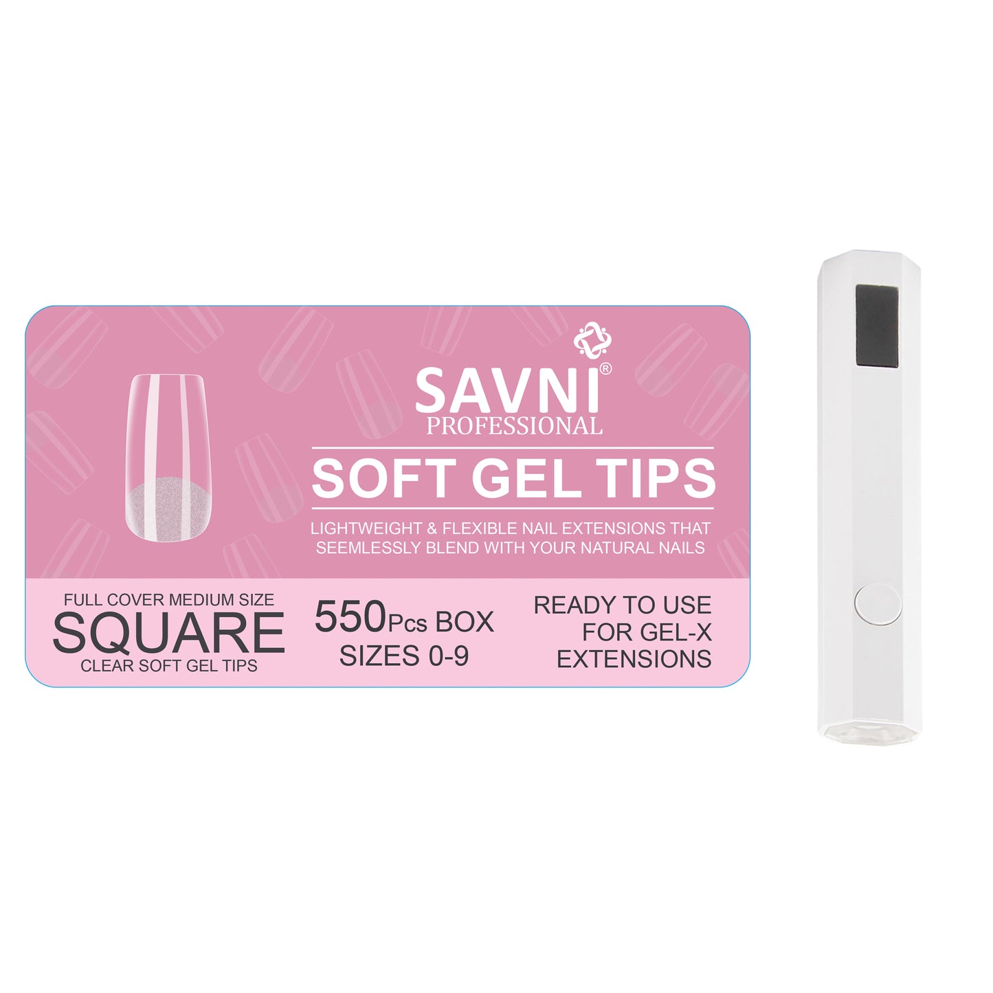Savni Soft Gel Tips / Gel-X Extension Tips, 550 Pcs