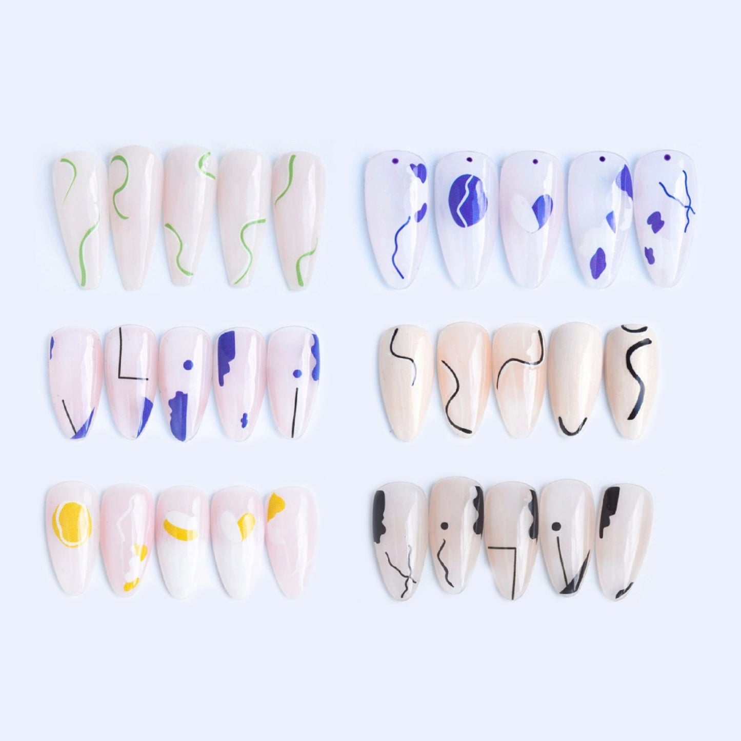 Abstract Nail Art Stickers, Pack of 12 Sheets - 600+ Assorted Stickers