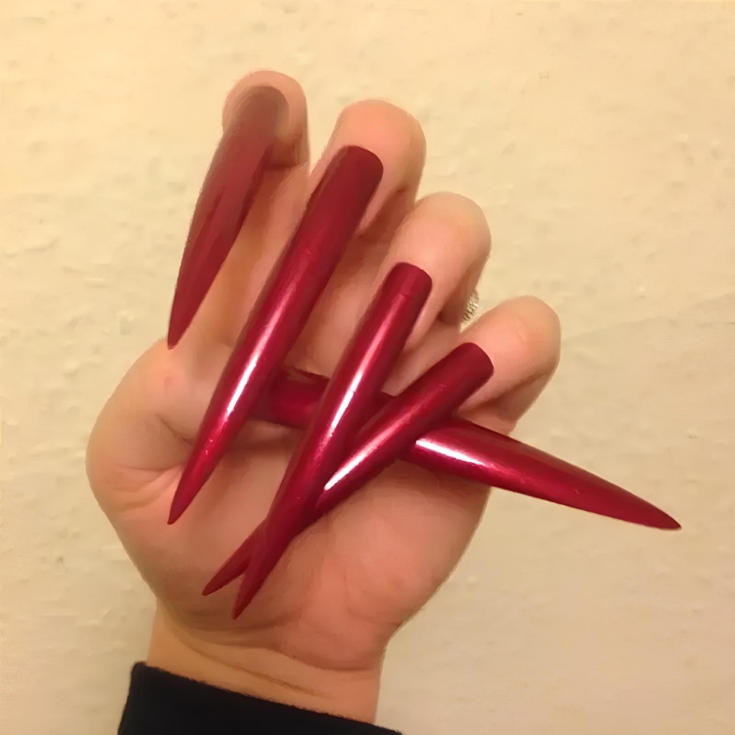 Stiletto XXL Extra Long Transparent Sharp D Lock Extension Tips - 12 Pcs