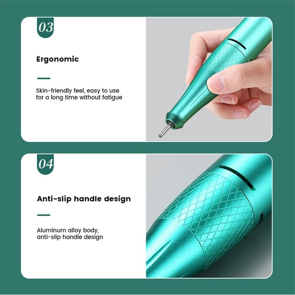 35000 RPM Electric Nail Drill File Pro Rechargeable Portable Manicure Machine