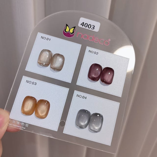 Nadeco UV Gel Polish Kit Set Of 4, 15ml Each, Cat Eye, Model-4003