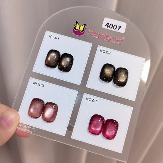 Nadeco UV Gel Polish Kit Set Of 4, 15ml each, Cat Eye, Model-4007