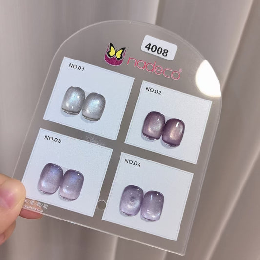 Nadeco UV Gel Polish Kit Set Of 4, 15ml Each, Cat Eye, Model-4008