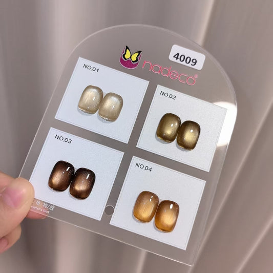 Nadeco UV Gel Polish Kit Set Of 4, 15ml Each, Cat Eye, Model-4009