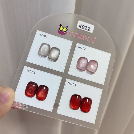 Nadeco UV Gel Polish Kit Set Of 4, 15ml Each, Cat Eye, Model-4012