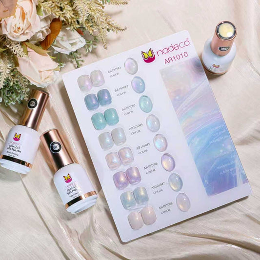 Nadeco UV Gel Polish KIt Set Of 8, 15ml Each, Cat Eye, Model-1010