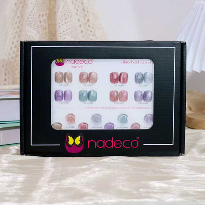 Nadeco UV Gel Polish Kit Set Of 8, 15ml Each, Cat Eye, Model-AR 1004