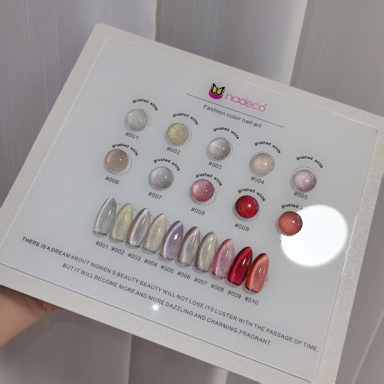 Nadeco UV Gel Polish Kit Set Of 10, 15ml Each, Cat Eye, Model- A-16