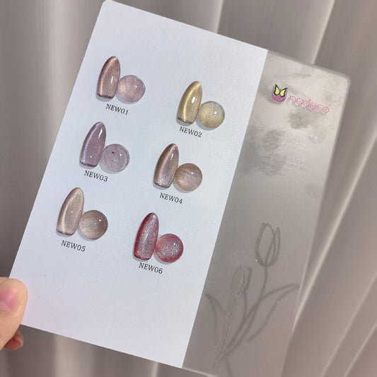 Nadeco UV Gel Polish Kit Set Of 6, 15ml Each, Cat Eye, Model- 15