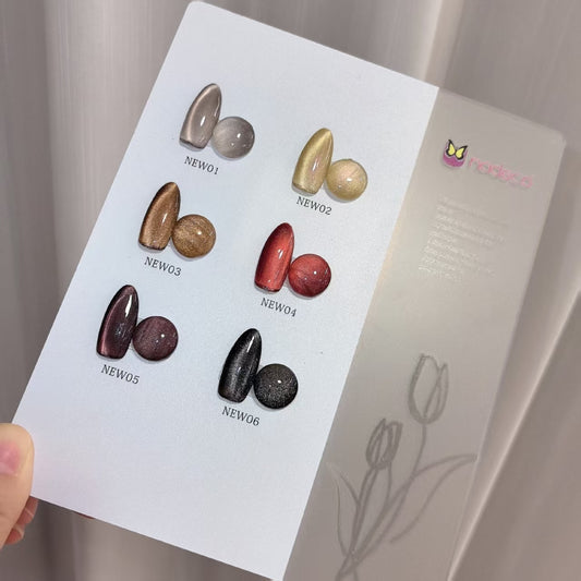 Nadeco UV Gel Polish Kit Set Of 6, 15ml Each, Cat Eye, Model- 13