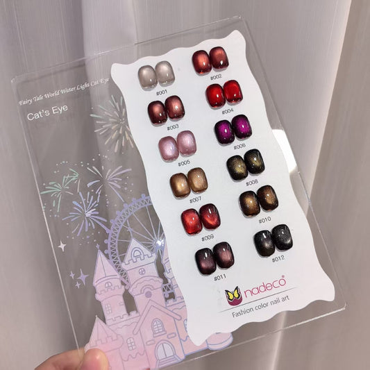 Nadeco UV Gel Polish Kit Set Of 12, 15ml Each, Cat Eye, Model- 1214