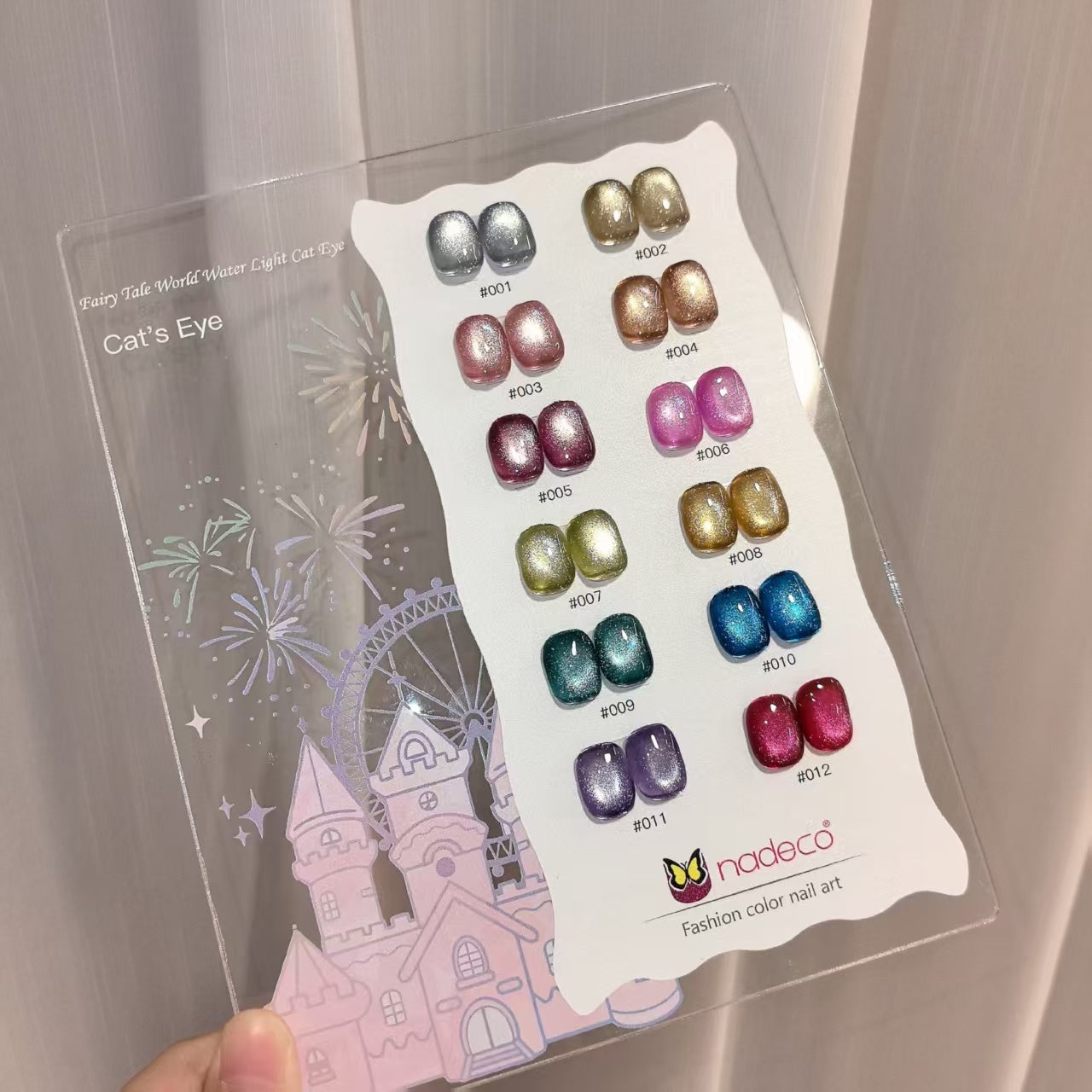 Nadeco UV Gel Polish Kit Set Of 12, 15ml Each, Cat Eye, Model- 1202
