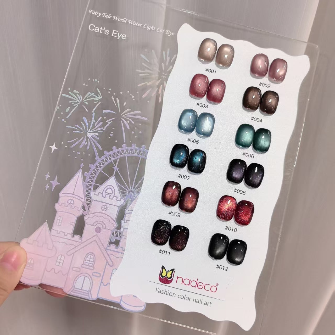 Nadeco UV Gel Polish Kit Set Of 12, 15ml Each, Cat Eye, Model-1208