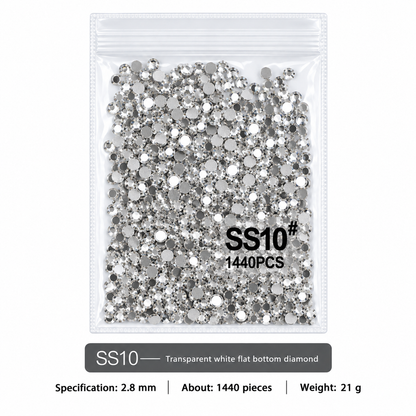 SS Flat Rhinestone - White