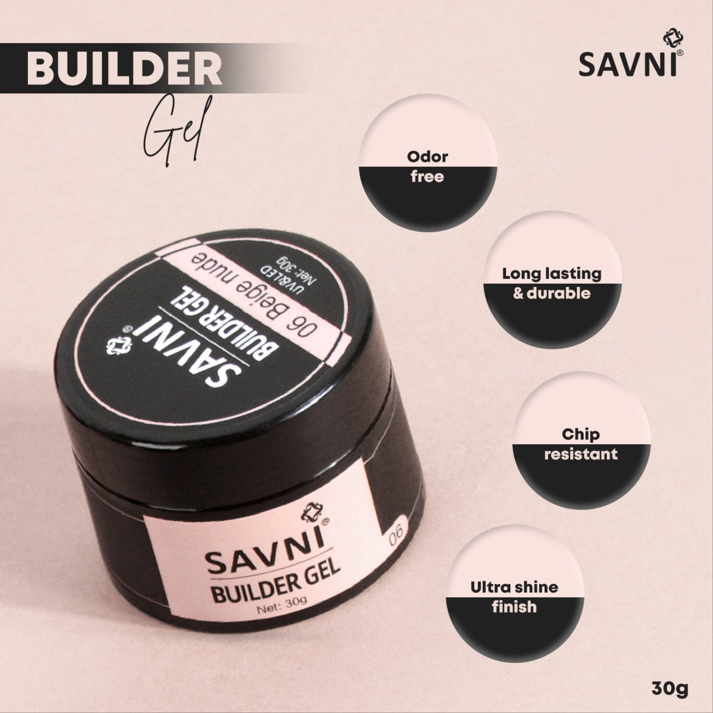 Savni Pink 30g Builder Gel
