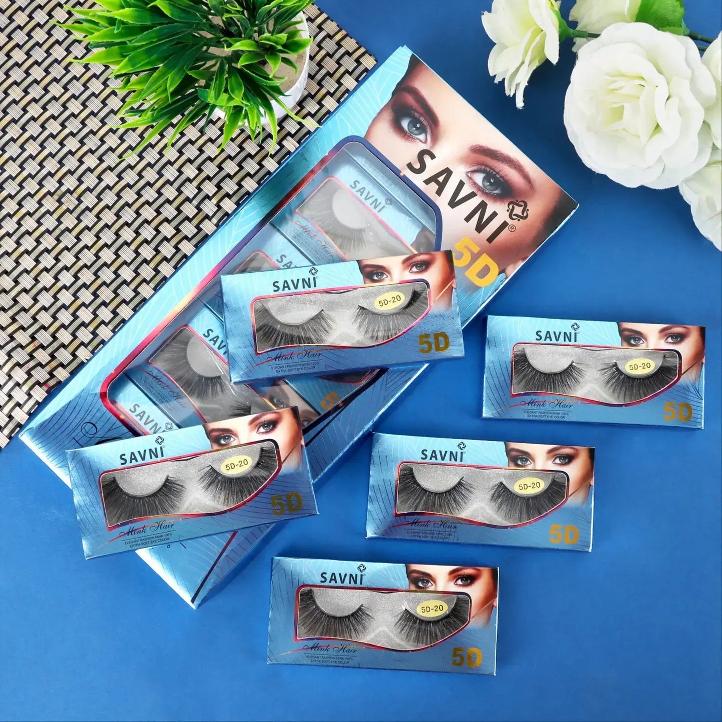 Savni 5D Professional Temporary Mink Hair Eyelash Extension 10 pairs Model 5D-20