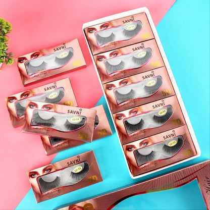 Savni 5D Professional Temporary Mink Hair Eyelash Extension 10 pairs Model 5D-58