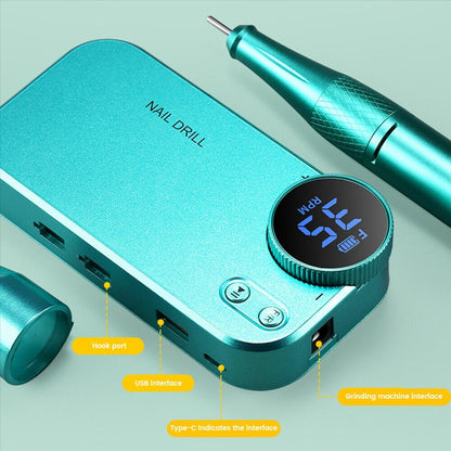 35000 RPM Electric Nail Drill File Pro Rechargeable Portable Manicure Machine - Assorted Color