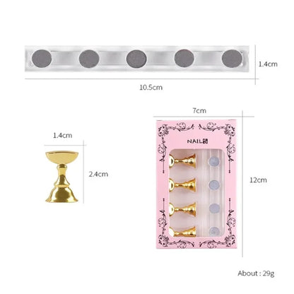 Magnet Stand Display for Practice and Press On Nail Creation - 5 Stands