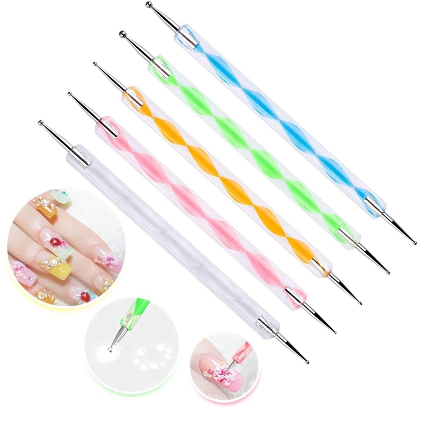 Nail Dotting Tools Acrylic Handle - Set of 5