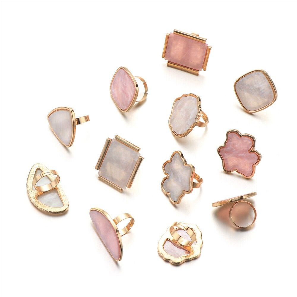 Nail Art Mixing Palette Ring- Assorted Shape & Color