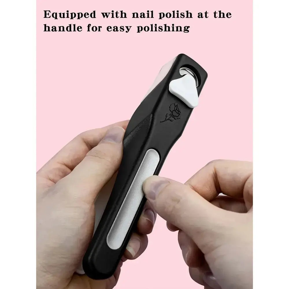 Premium Plastic Fake Nail Tip Cutter with Built In Nail Polisher