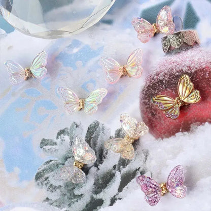 Moving Butterfly Spring Loaded Nail Charm