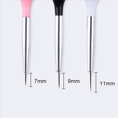 0-00-000 Detailing Art Brush, Multicolor Handle - Set of 3