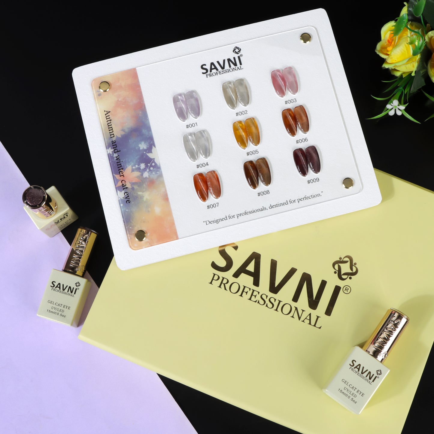 Savni Autumn & Winter Cat Eye Gel Polish Kit Set Of 9 Pcs, 15ml Each