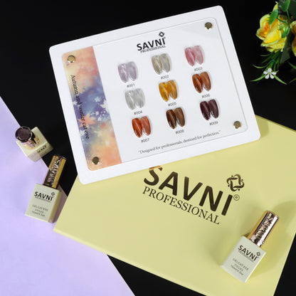 Savni Autumn & Winter Cat Eye Gel Polish Kit Set Of 9 Pcs, 15ml Each