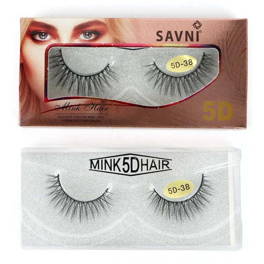 Savni 5D Professional Temporary Mink Hair Eyelash Extension 10 pairs Model 5D-38