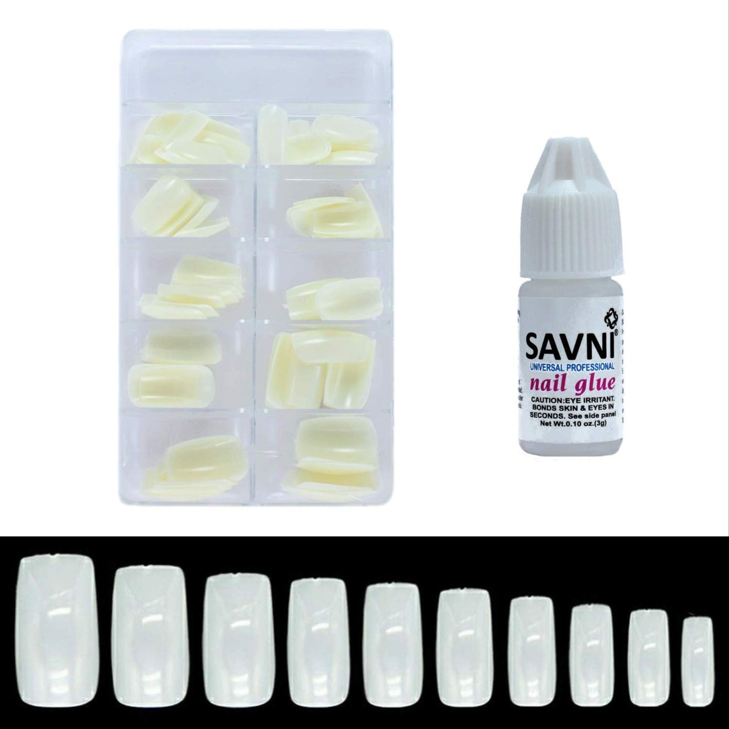 Artificial Nails + 1 Glue for DIY Home Application Combo