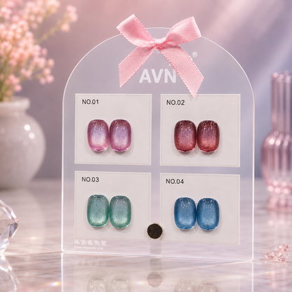 Savni UV Gel Polish Kit Set Of 4 PCS, 15ml Each, Cat Eye, Model-A