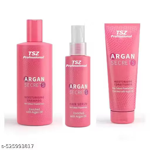 Streax Professional Argan Secrets Serum 100ml+Conditioner 240g+Shampoo 300ml Combo