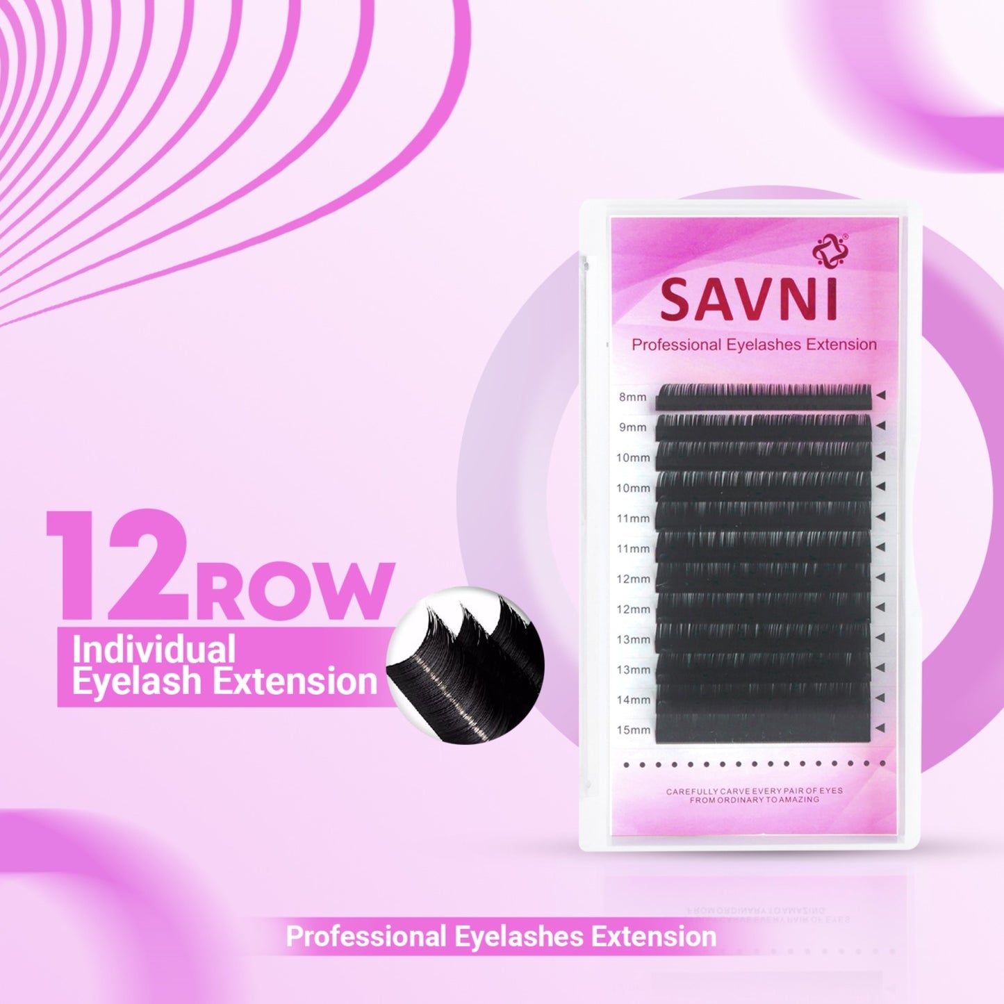 Savni Permanent Eyelash Extension 0.07 Thickness Mix Size 8mm - 15mm