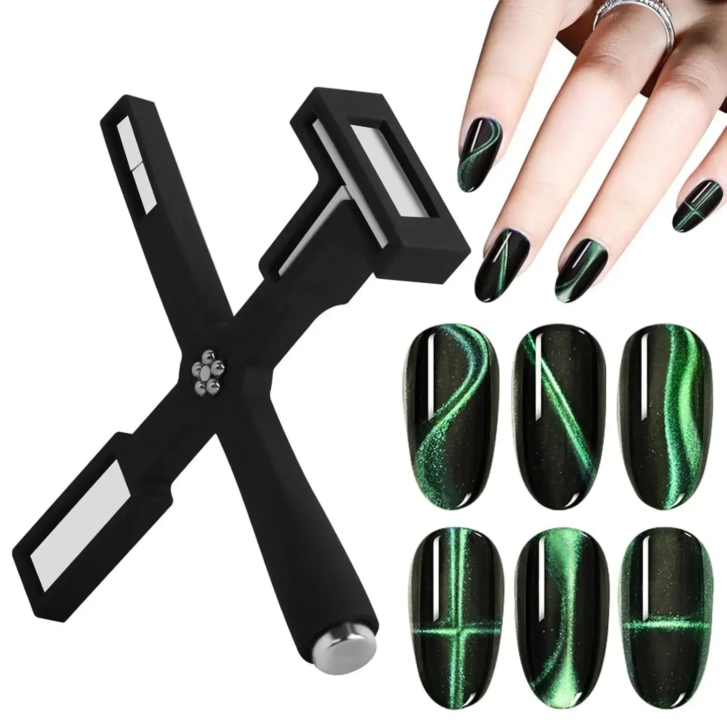 Cat Eye Magnet Tool - 5 in 1 - Round, T Shape, Flower, Square & Spliced