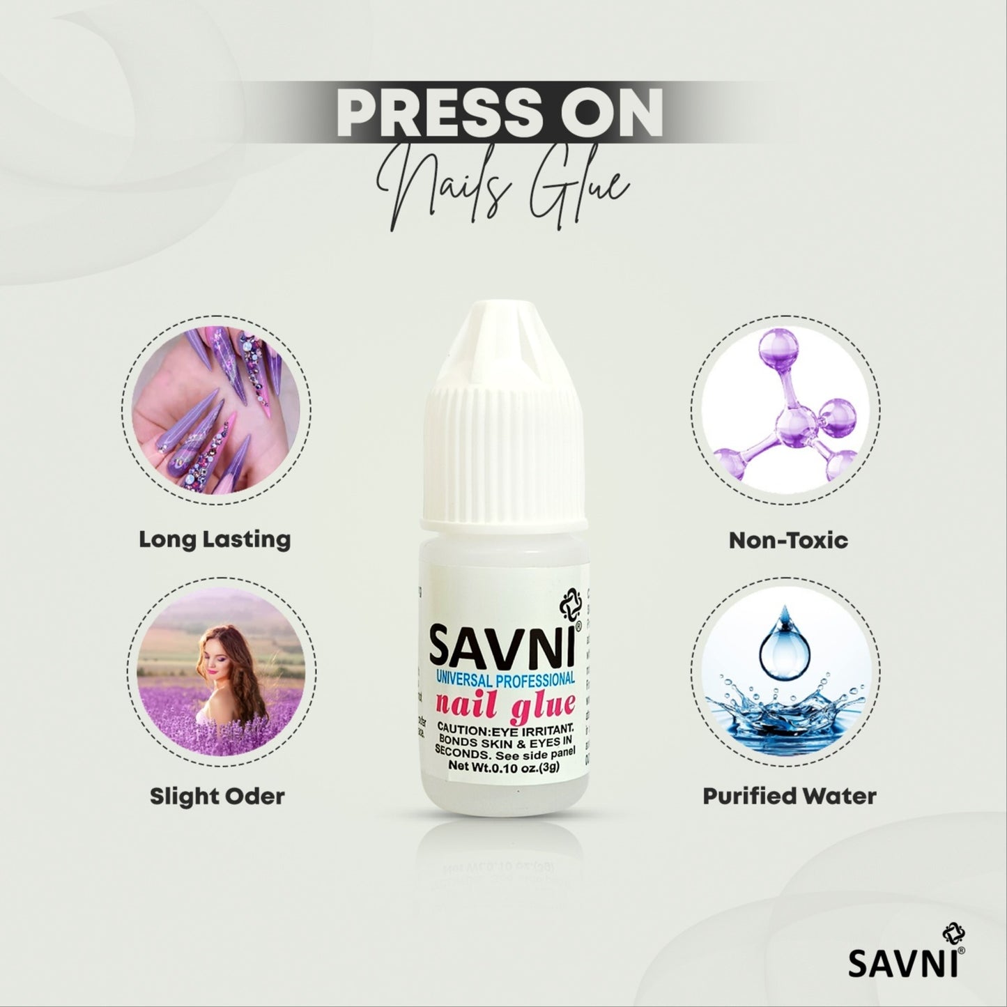 Artificial Nails + 1 Glue for DIY Home Application Combo