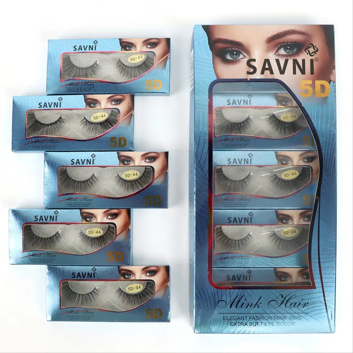 Savni 5D Professional Temporary Mink Hair Eyelash Extension 10 pairs Model 5D-44