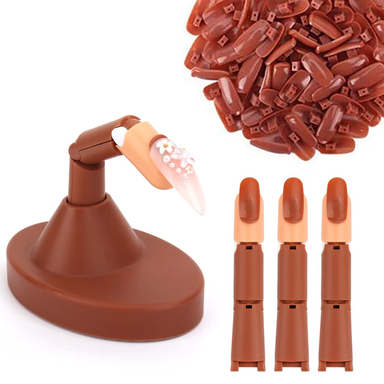 Practice Dummy with 3 Fingers - 100 Removable Nails