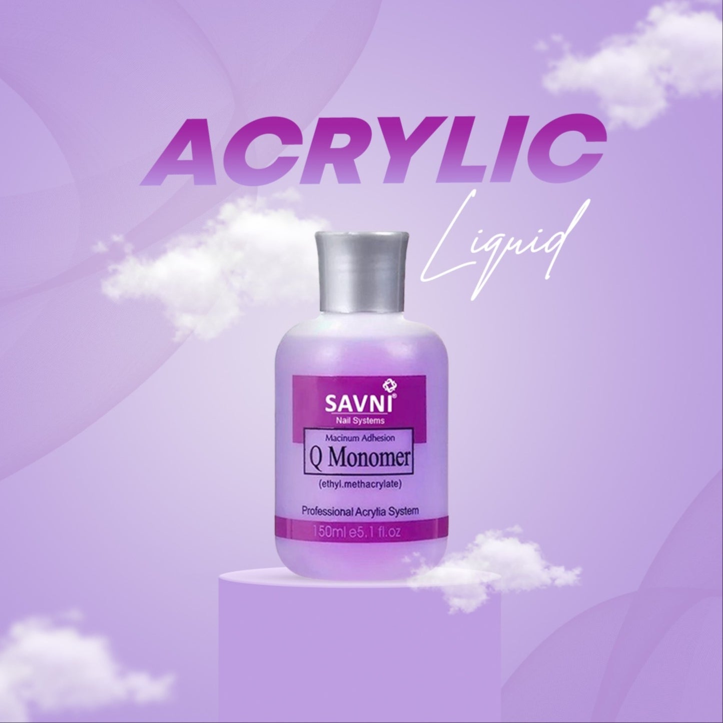 Savni Liquid Monomer Acrylic Liquid Purple (EMA) - 118ml
